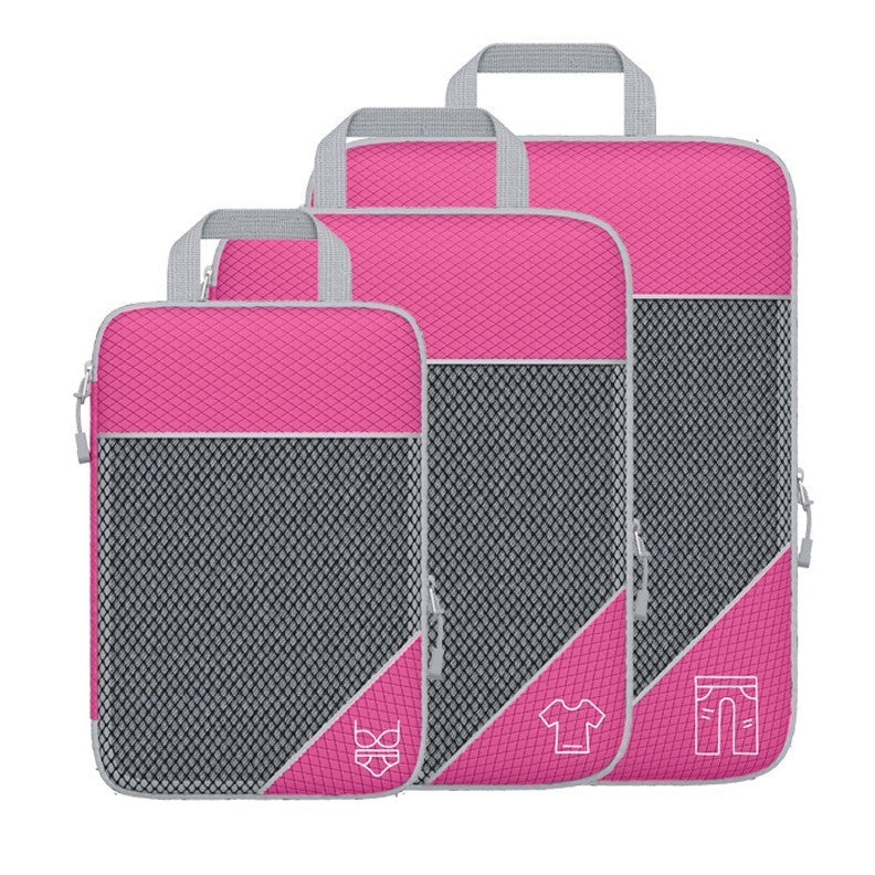 Travel Can Be Compression Storage Bag Suit With Shoe Bag Mesh Visual Luggage Organizing