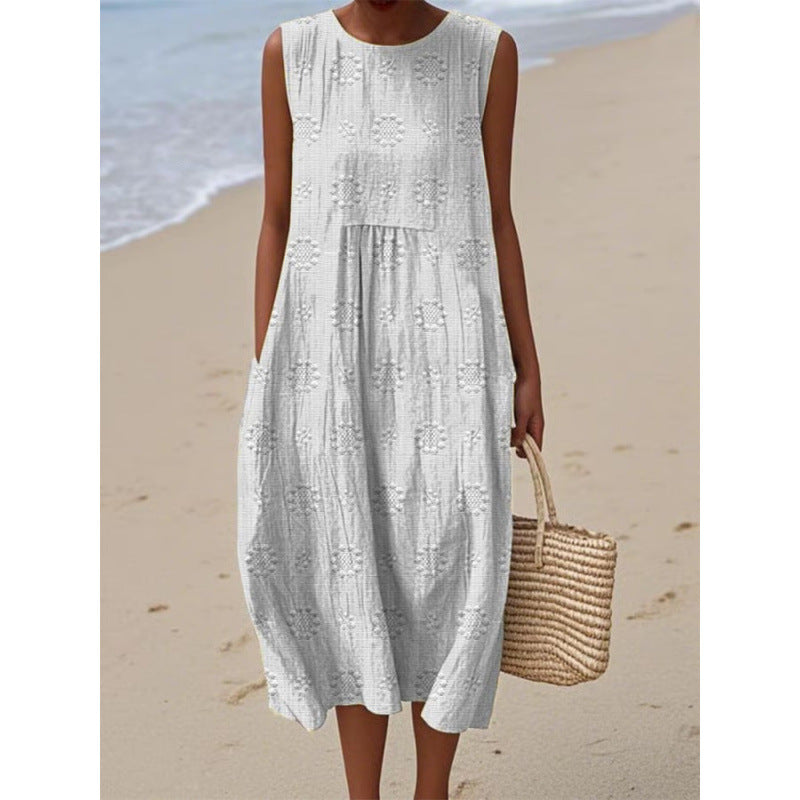 Slim-fit Printed Long Dress 3D Printed Women's