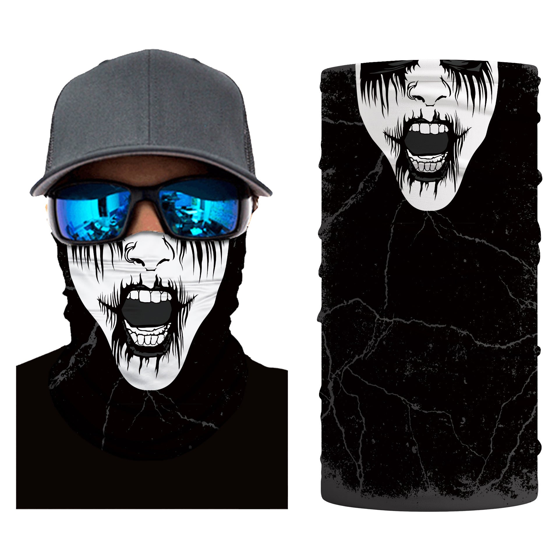 Skull Half Face Series Magic Headband Mask