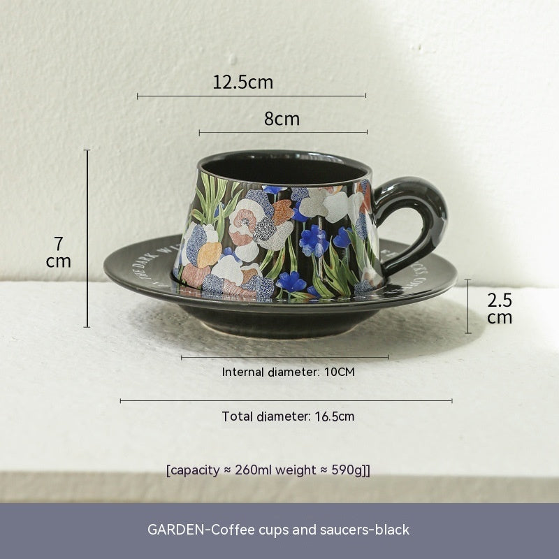 Retro Watercolor Style Fashion Ceramic Coffee Set