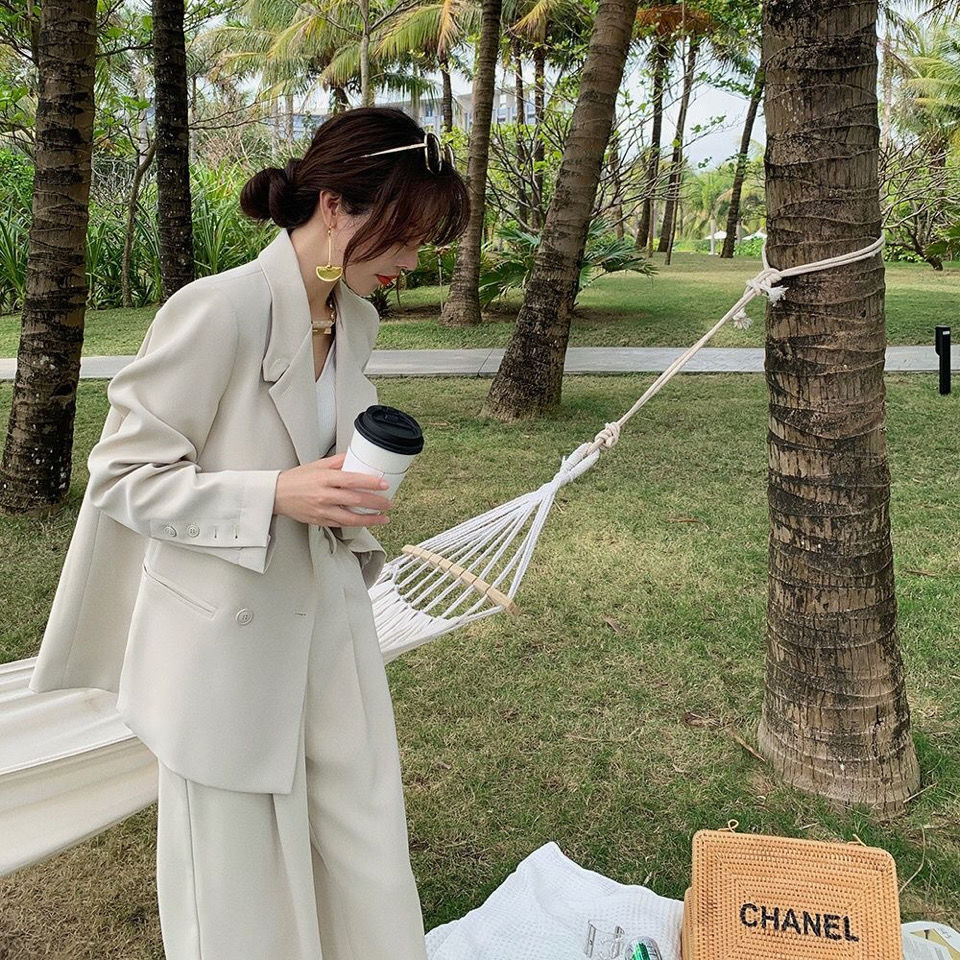 Small Suit Early Autumn High Waist Straight Slacks Suit