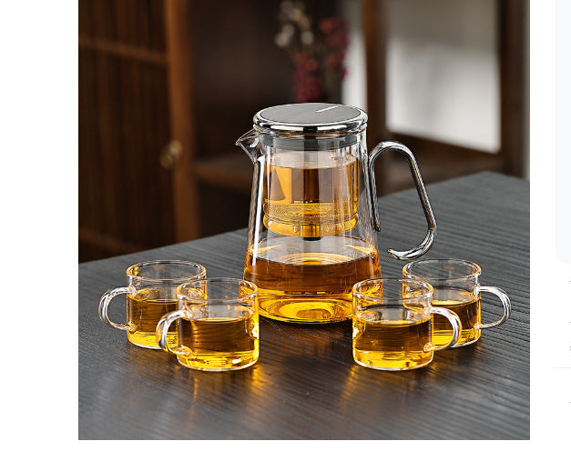 High Temperature Resistant Full Glass Liner Magnetic Tea Set