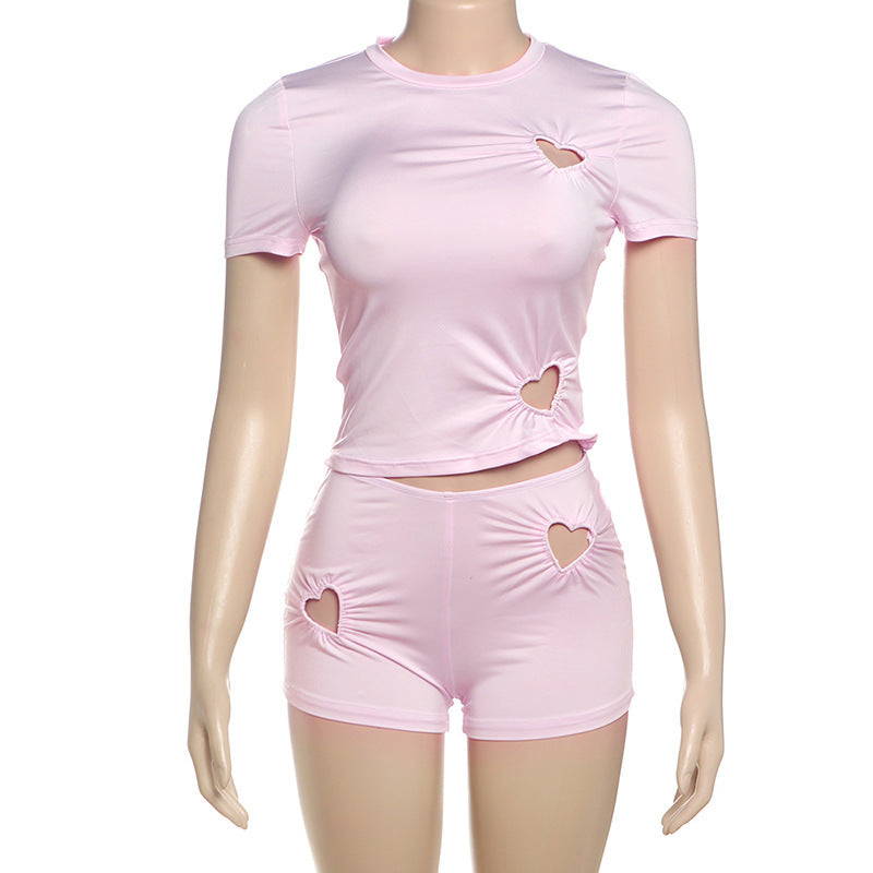 Women's Personality Fashion Solid Color Simple Set