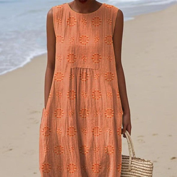 Slim-fit Printed Long Dress 3D Printed Women's