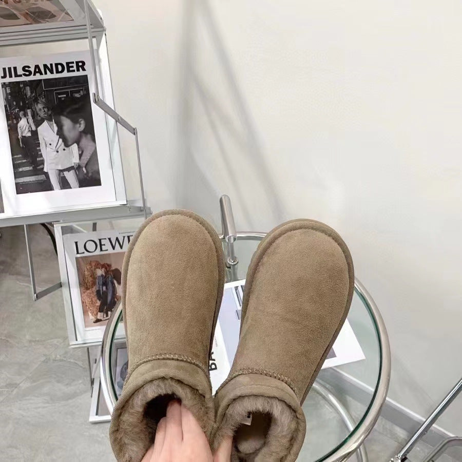 Sheepskin Wool Integrated Women's High Tube Plush