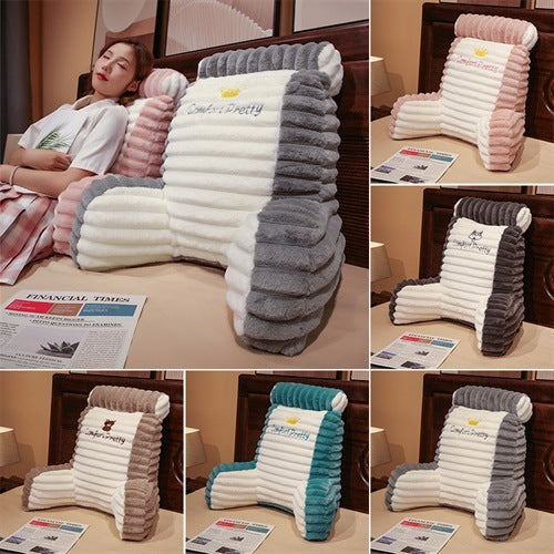 Cartoon Artificial Rabbit Fur Large Backrest Balcony Couch Pillow Removable And Washable