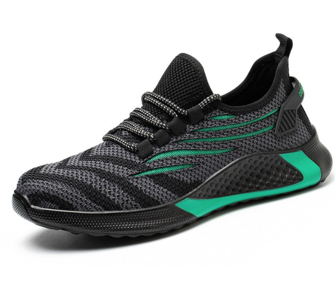 Steel Toe Safety Shoes Men's Anti-Smashing and Anti-Piercing Safety Shoes Flying Knitted