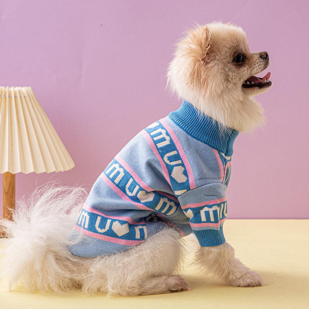 Tide Brand Pet Sweater Thickened Double Layer Fashion Dog Clothing