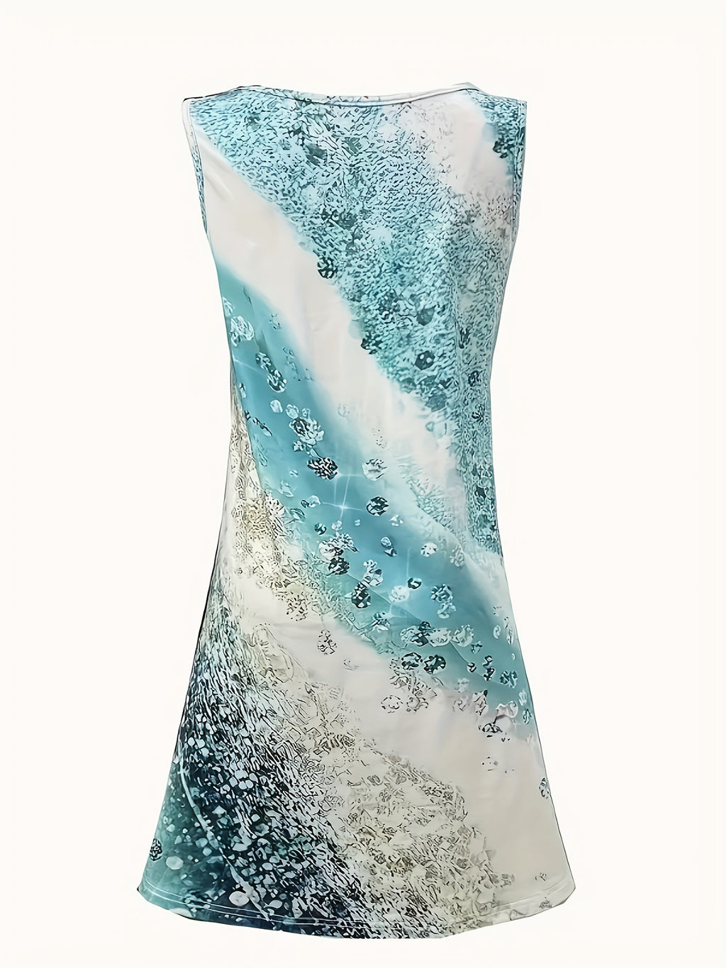 Printed Sleeveless Round Neck Abstract Dress Women
