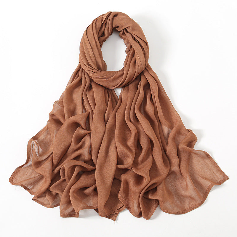 Solid Color Malay Indonesian Rayon Scarf Wide Brim Thin Modal Breathable