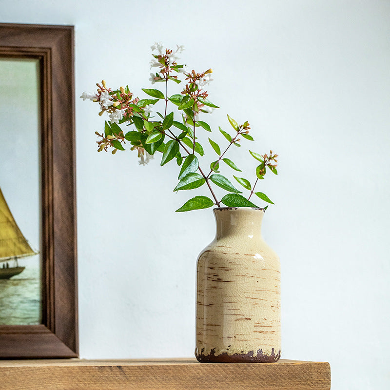 Retro Ice Cracked Ceramics Vase Dining Table Room Decorations