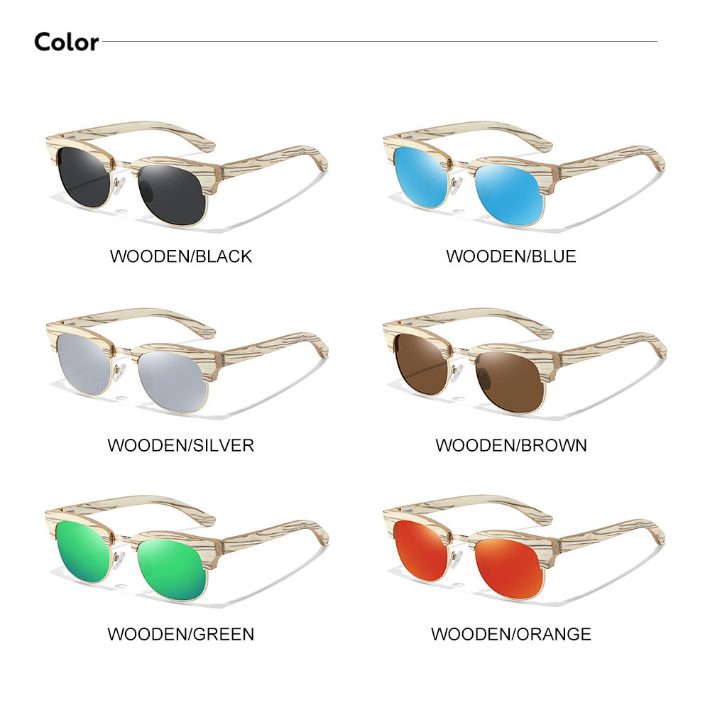Semi-rimless Fashion Men's And Women's Polarized Sunglasses UV400