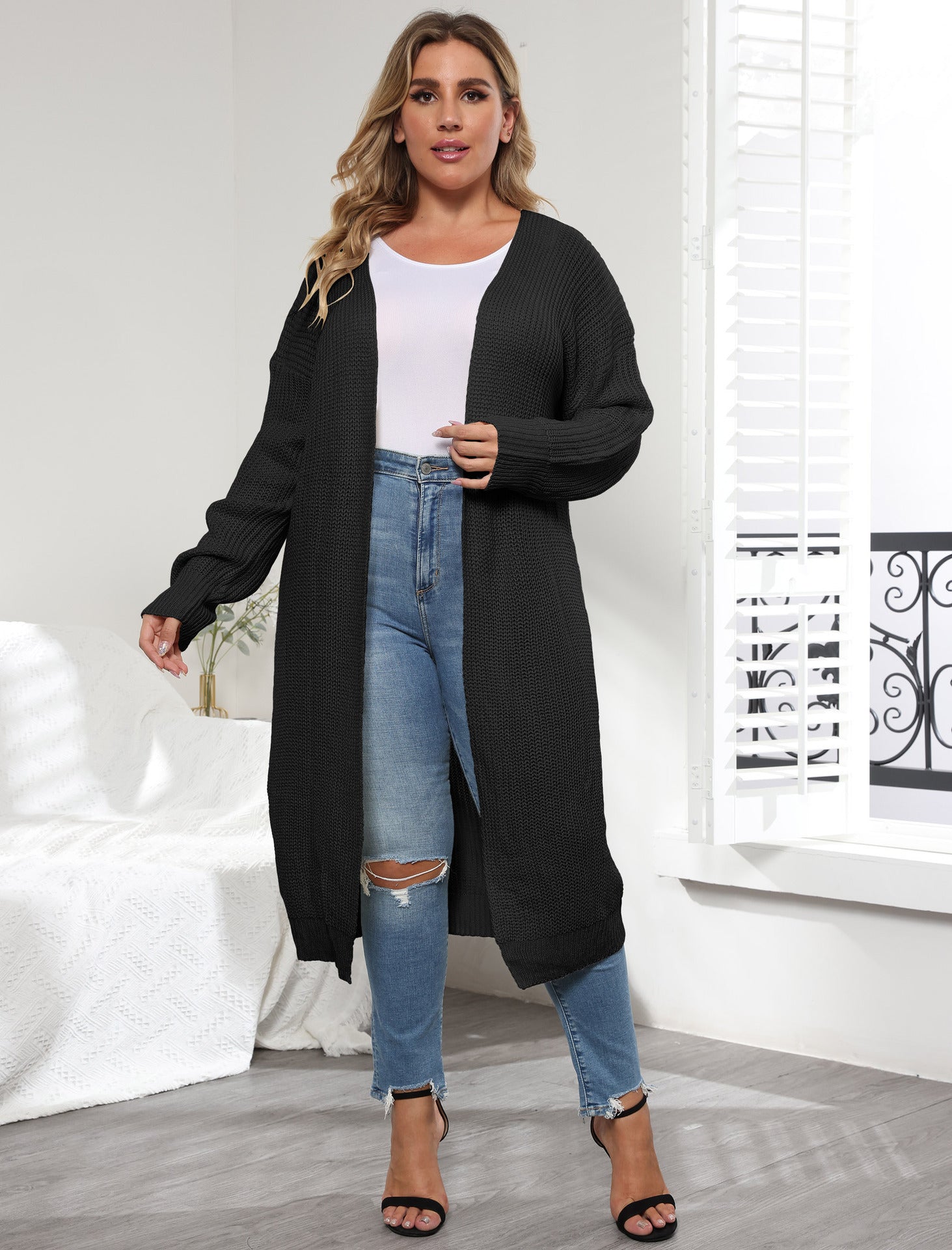 Women's Coat Simple Fashion European And American Style Plus Size Women's Sweater Cardigan