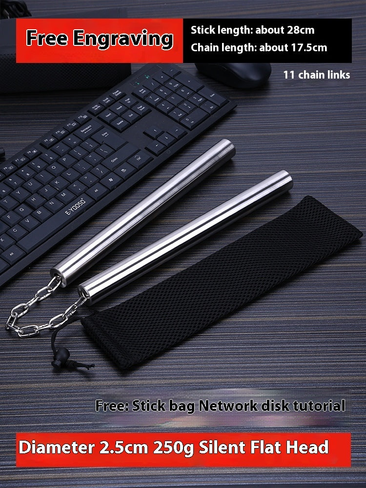 Stainless Steel Nunchaku Flat Head Round Head Two-section Stick