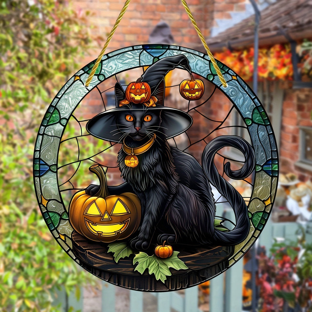 Acrylic Halloween Witch Pendant Color Disc Wall Decorations