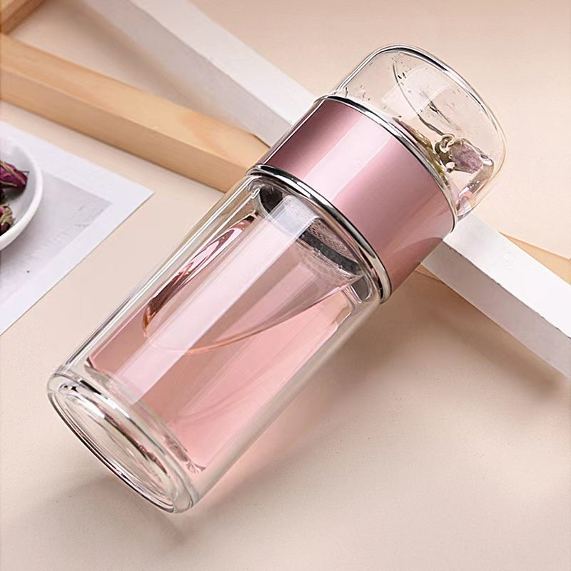 Double Layered Tea Separation Brewing Glass Cup