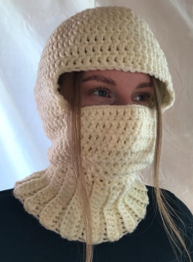 Pullover Windproof Neck Protection Handmade Knitted Hat