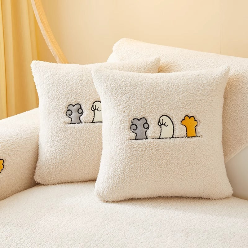 Non-slip Thick Lambskin Sofa Cushion