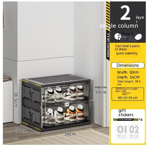 Shoe Cabinet Storage Foldable Free Installation Transparent