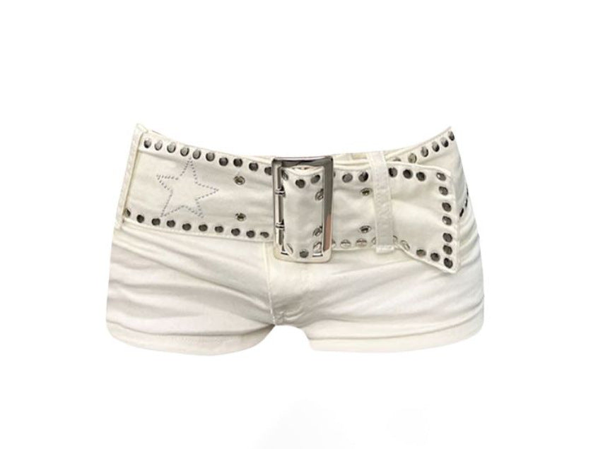 American Women's Low Waist Rivet Denim Shorts