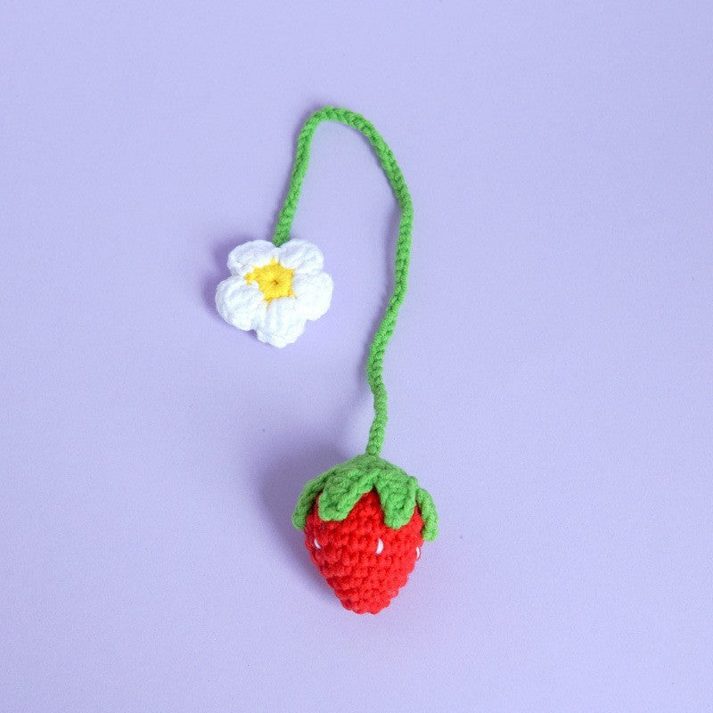 Crochet Strawberry Pendant Diy Handmade Finished Product