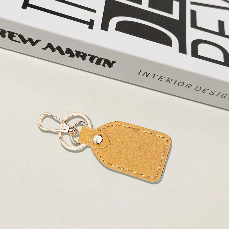 Vintage Leather Rose Red Keychain Pendant