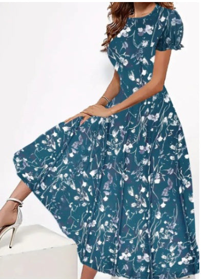 Women's Printed Summer Slim Fit Dress