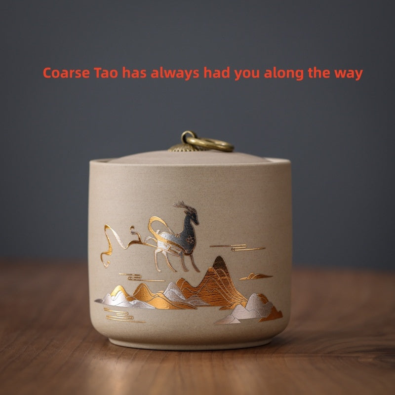 Enamel Ceramic Tea Cans Stoneware Sealed Cans Black Container Capacity