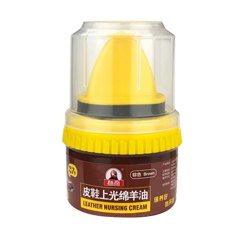 Leather Shoes Polish Lanolin Get Sponge Head Black Brown Natural Color Colorless Maintenance Anti-cracking Non-stick