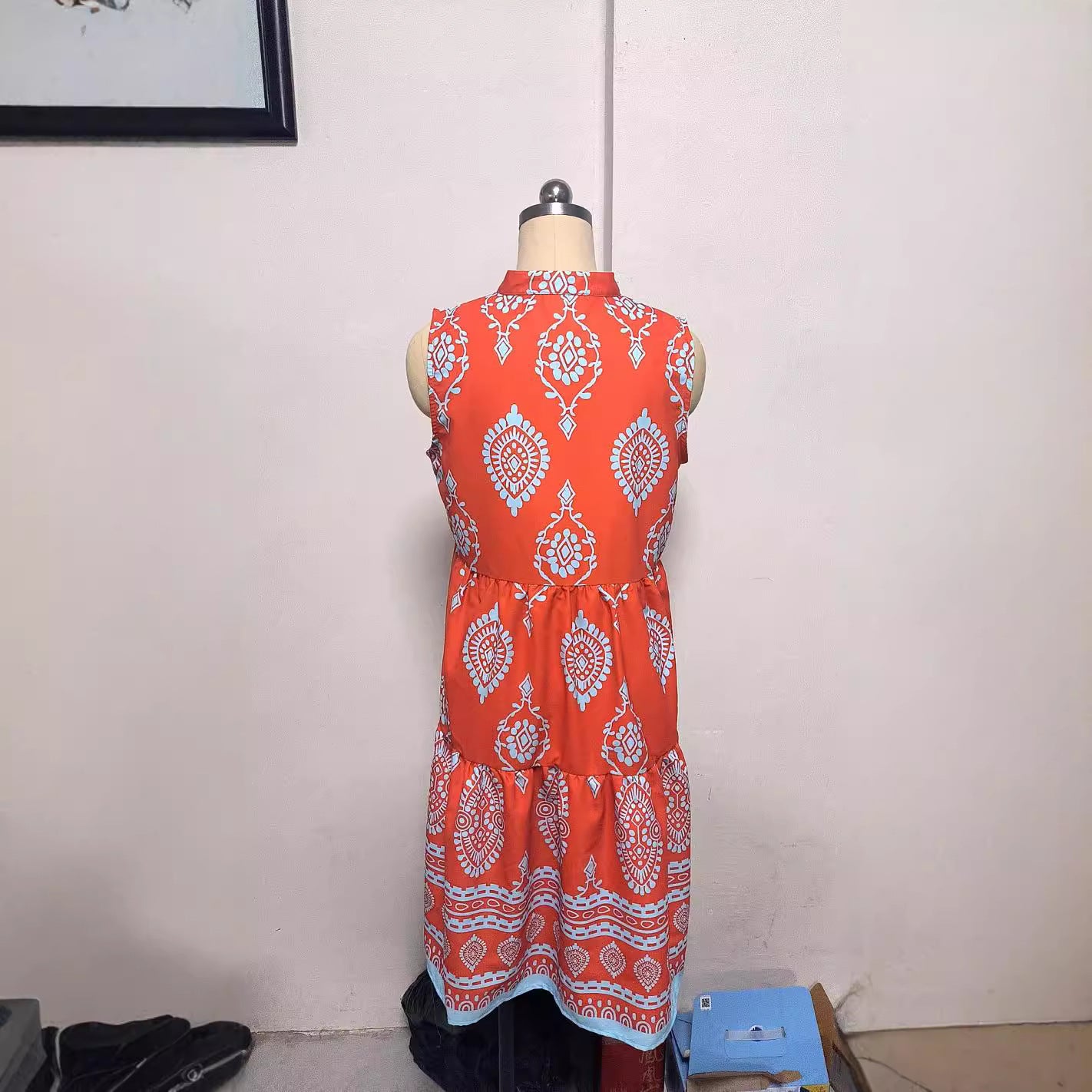 Women's Shirt Collar Sleeveless Long Dress