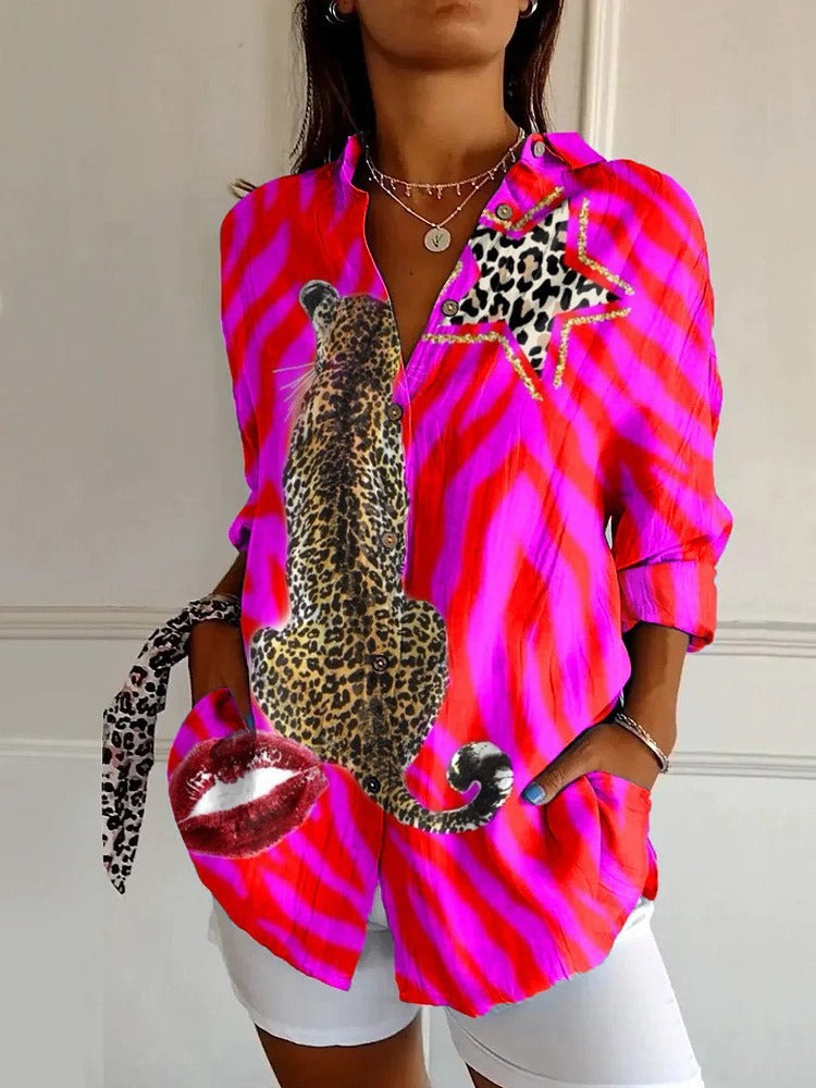 3D Digital Printing Long Sleeve Shirt Top