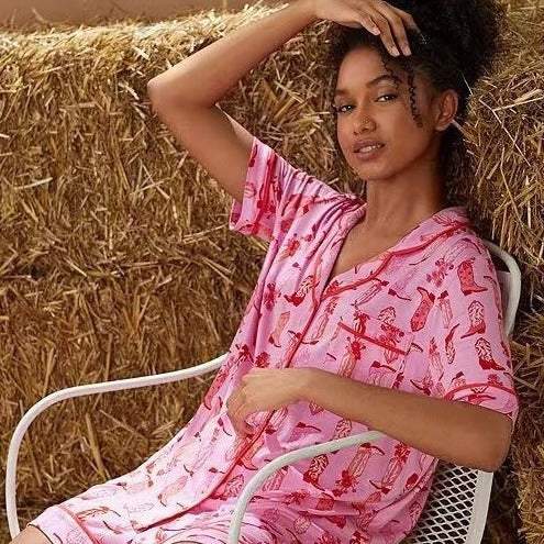 Fashion Striped Casual Two-piece Suit Pajamas For Women