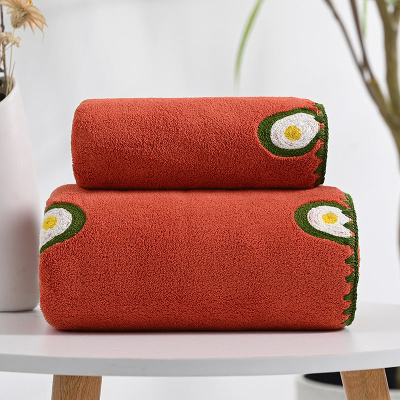 Pineapple Avocado Covers Towels Coral Velvet Soft Absorbent Couple