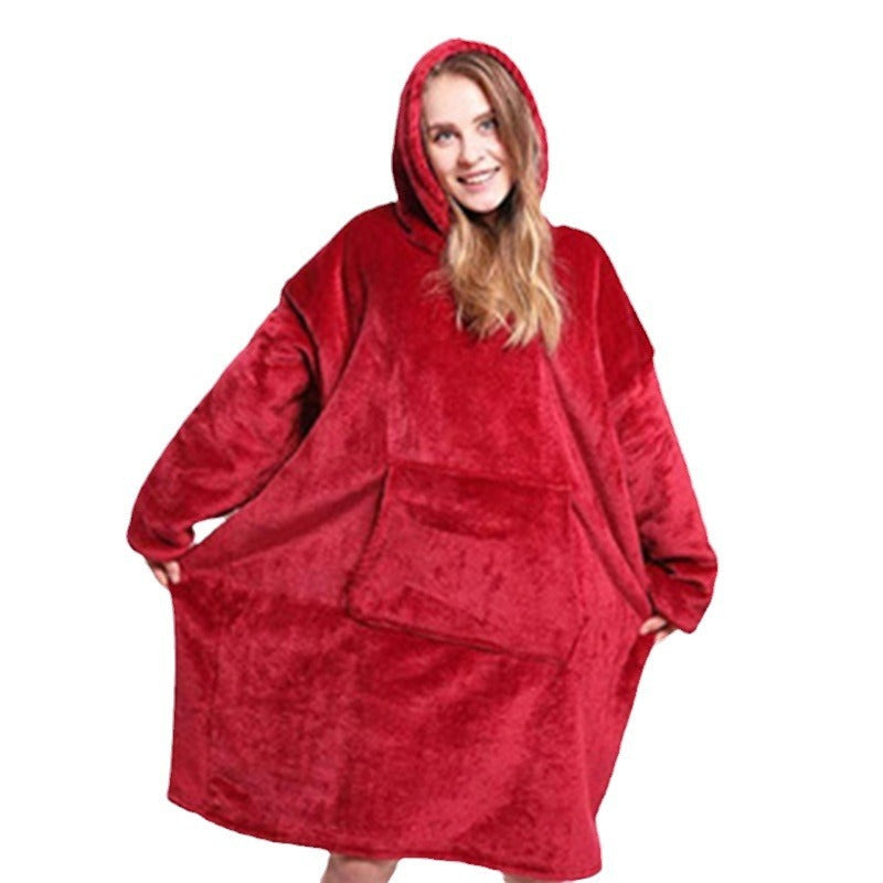 Lazy Pullover Nightgown TV Blanket Hooded Warm Cold-proof Pajamas