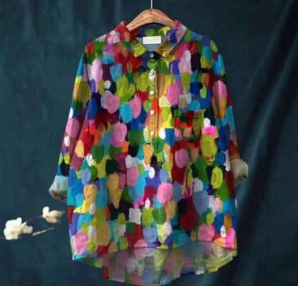 Casual Long Sleeve Shirt Animal Print Hawaiian Long Sleeve