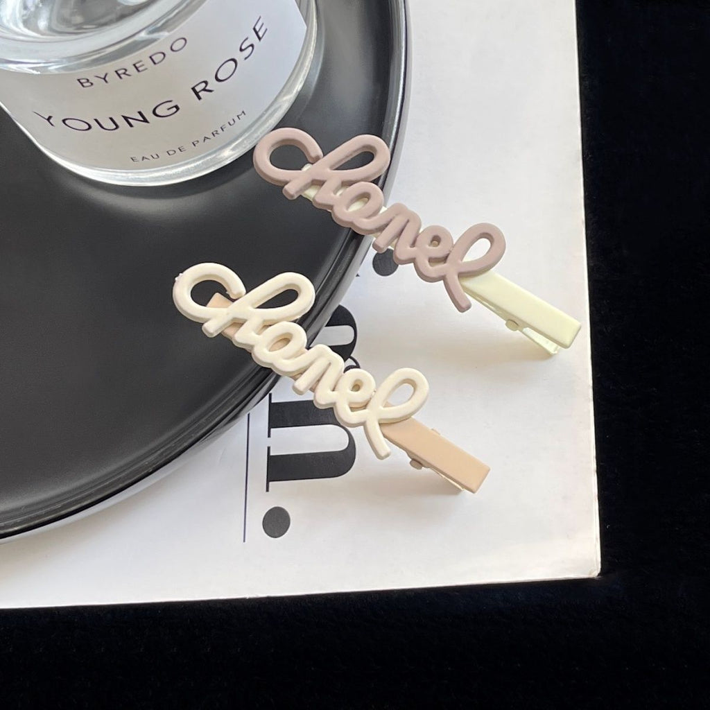 French Advanced Classic Style Letters Side Cropped Hair Clip Hairpin