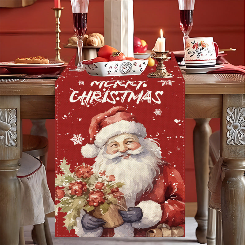 Christmas Snowman Santa Claus Creative Tablecloth