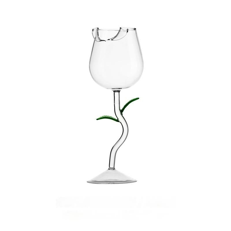 Creative Roses Red High-end Entry Lux Wine Glass Goblet Set