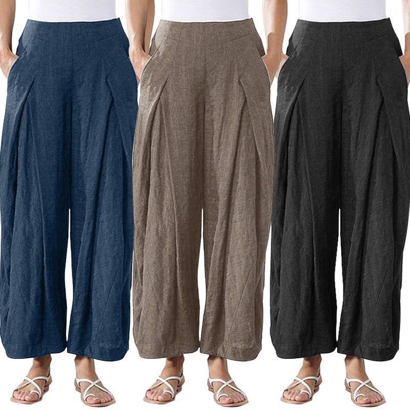 Women's Cotton And Linen Casual Wide-leg Straight-leg Pants