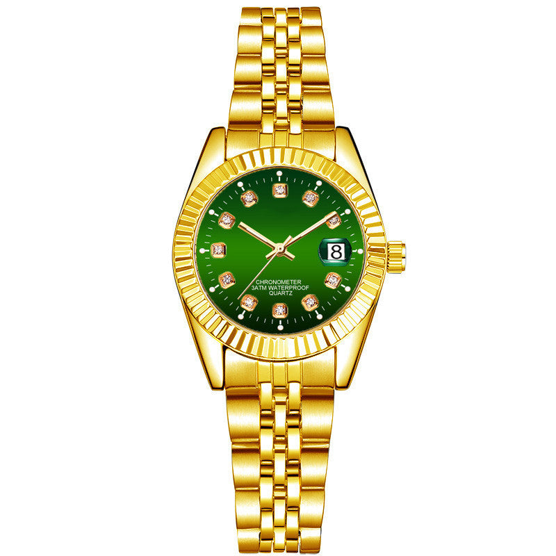 Men's And Women's Student Calendar Room Gold Watch