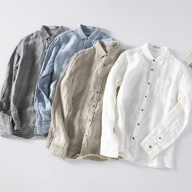 Loose Retro Crumpled Square Neck Shirt