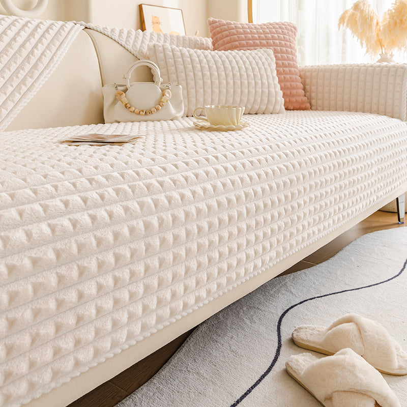 Thickened Flannel Sofa Cushion 2024 Winter Thickened Sitting Non-slip Sofa Cover Plush Cover Towel