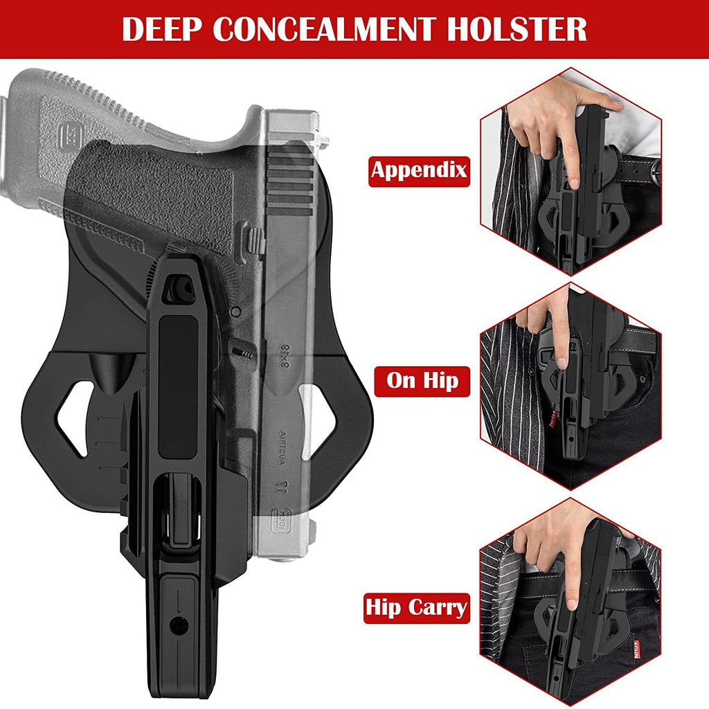 Suitable For 9mm SW40 357 Rail Gun Holster