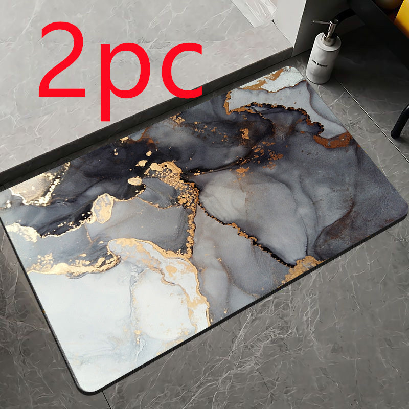 Marble Pattern Soft Diatom Ooze Absorbent Floor Mat