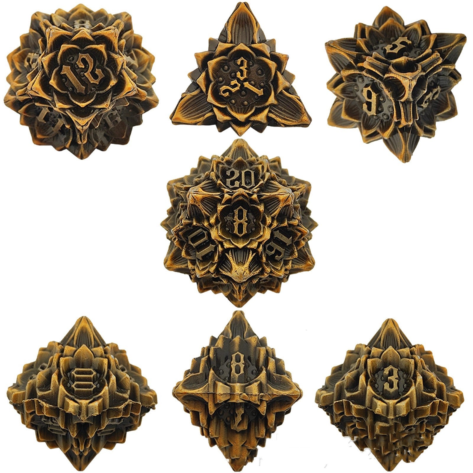 Metal Lotus Dice Polyhedron Board Game