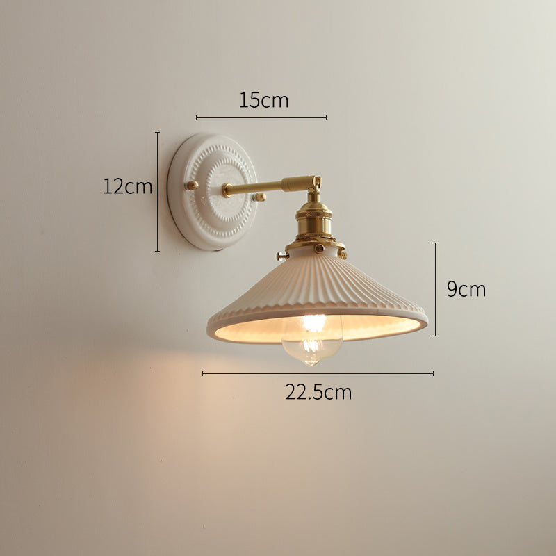 Ceramic Nordic Bedroom Bedside Full Copper Wall Lamp