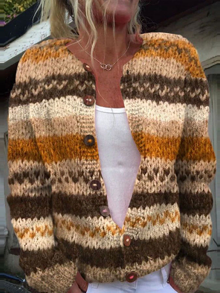 3D Digital Printing Cardigan Knitted Coat