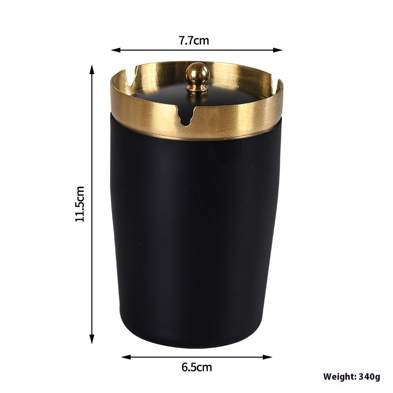 Stainless Steel Ashtray With Lid Household