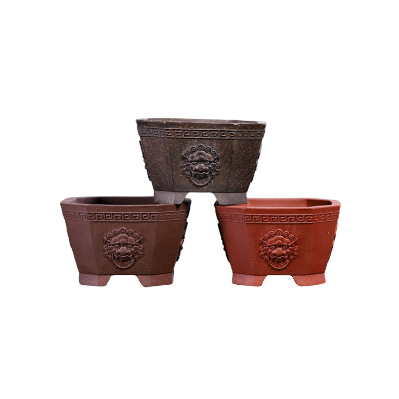 Yixing Purple Sand Small Flower Pot Stoneware Breathable