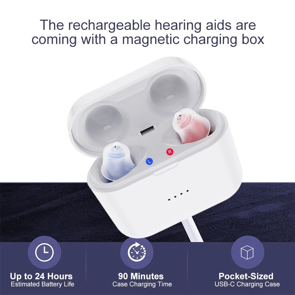 Red And Blue Magnetic Charging Warehouse Meatus Acusticus Digital Hearing Aid